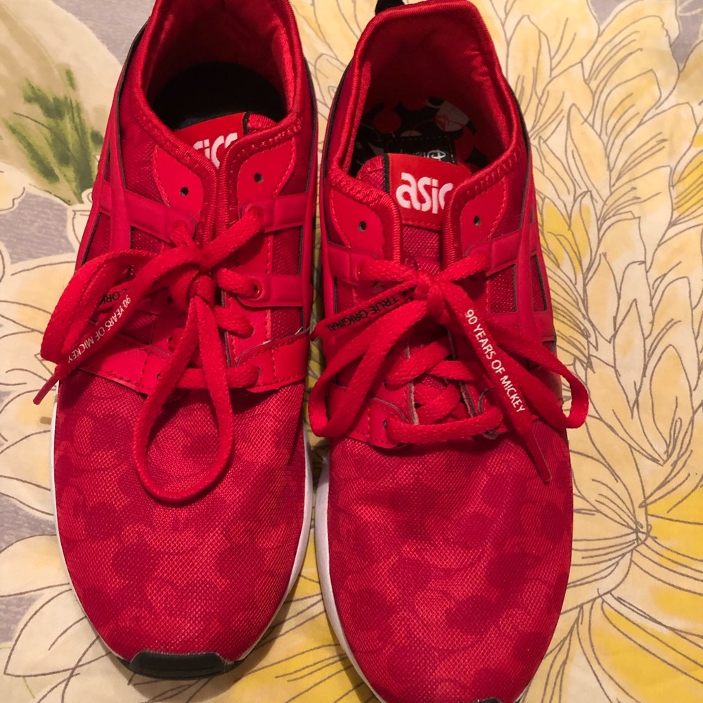 Asics red Mickey Mouse shoes